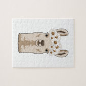 Lama mit weißen Blüten Puzzle (Horizontal)