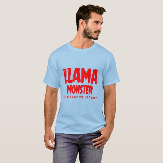 Lama Monster (der attraktive fette Typ) T-Shirt (Vorne ganz)
