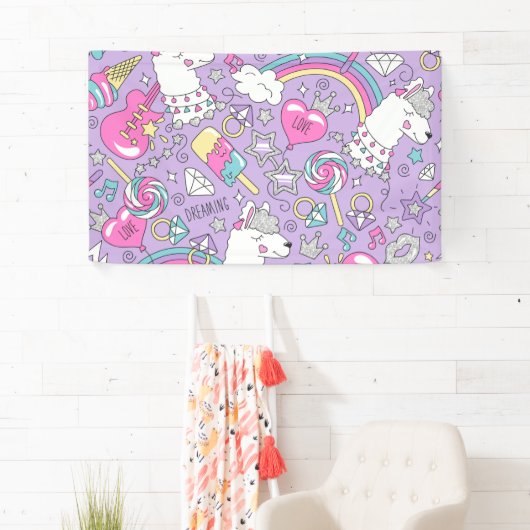 Lama-Muster 1 Banner (Insitu)