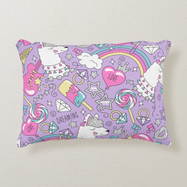 Lama-Muster 1 Dekokissen (Vorderseite)