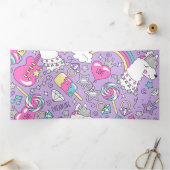 Lama-Muster 1 Dreifach Gefaltete Urlaubskarte (Innenseite)