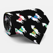 Lama-Muster - benutzerdefinierte Hintergrundfarbe Krawatte (Gerollt)