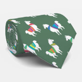 Lama-Muster Grüne Farbe Krawatte (Gerollt)