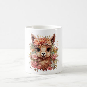 Lama-Natur-Illustration – Süßes Llama-Tierdesign Kaffeetasse
