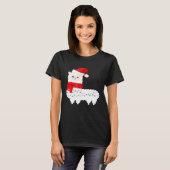 Lama Niedlich Santa Alpaca Weihnachtsfest T-Shirt (Vorne ganz)