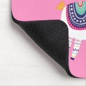 Lama-niedliches Rosa Mousepad (Ecke)