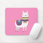 Lama-niedliches Rosa Mousepad (Mit Mouse)