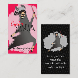 Lama ninja Häkelarbeithakengarn macht Visitenkart Visitenkarte