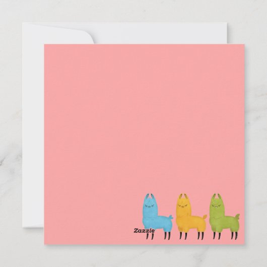 Lama Note Card Feiertagskarte (Rückseite)