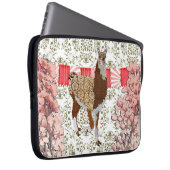 Lama-olivgrüne Damast-Kirschblüten-Computer-Hülse Laptopschutzhülle (Vorne Rechts)