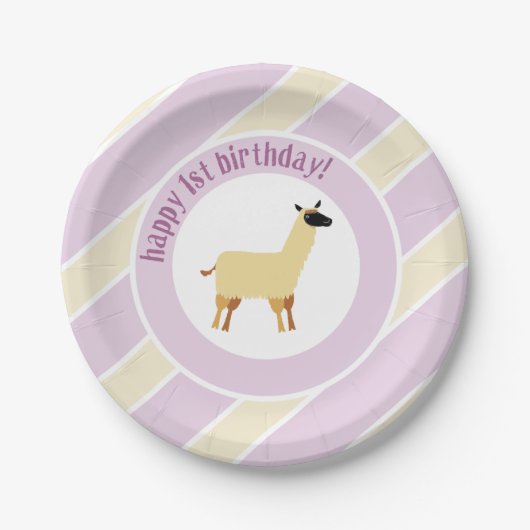 Lama Pappteller (Vorderseite)