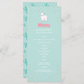 Lama Party Geburtstagsmenü Menükarte (Vorne/Hinten)