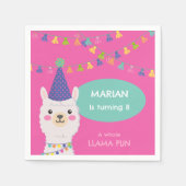 Lama-Party in hellen Farben Serviette (Vorderseite)