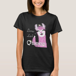Lama Queen Design Lama Lasah Königin Wimpernliebha T-Shirt