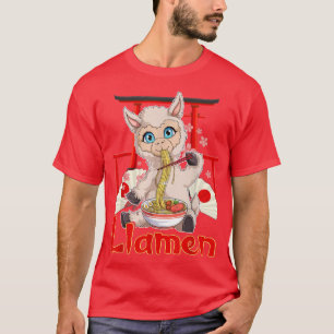 LAma Ramen Japanese Anime Gift Boys Girls Offiziel T-Shirt