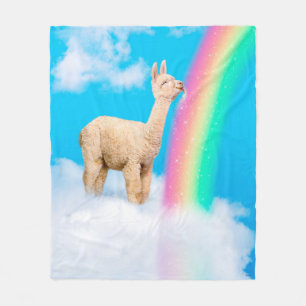 Lama-Regenbogen Fleecedecke