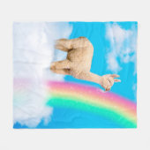 Lama-Regenbogen Fleecedecke (Vorderseite (Horizontal))