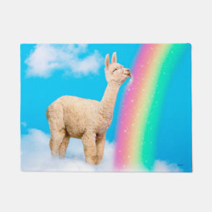 Lama-Regenbogen Fußmatte