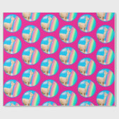 Lama-Regenbogen Geschenkpapier (Flach)