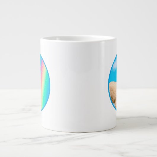 Lama-Regenbogen Jumbo-Tasse (Vorderseite)
