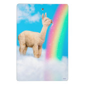Lama-Regenbogen Mini Klemmbrett (Rückseite)