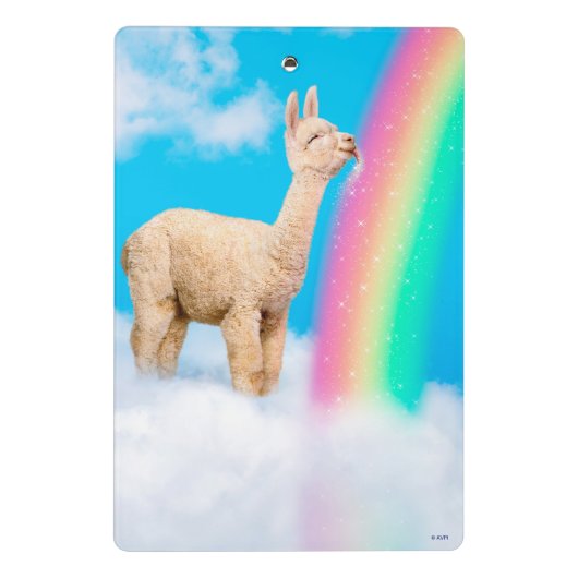 Lama-Regenbogen Mini Klemmbrett (Rückseite)