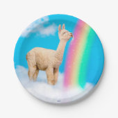 Lama-Regenbogen Pappteller (Vorderseite)