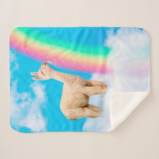 Lama-Regenbogen Sherpadecke (Vorderseite (Horizontal))