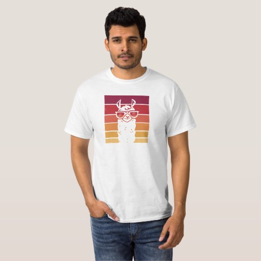 Lama retro T-Shirt (Vorne ganz)