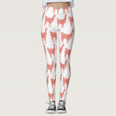 Lama-Rosa-Korallen-Glitzer-Glitzern-Muster Leggings (Vorderseite)