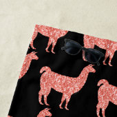 Lama-Rosa Korallen Glitzer Glitzern Muster Monogra Strandtuch (Beispiel)
