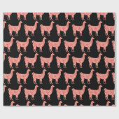 Lama-Rosa Korallen Glitzer Glitzern Muster schwarz Geschenkpapier (Flach)