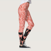 Lama-Rosa Korallen Glitzer Glitzern Muster schwarz Leggings (Rechts)