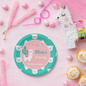 Lama-rosa Pappteller (Party)