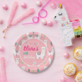 Lama-rosa Pappteller (Party)