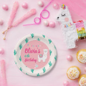 Lama-rosa Pappteller (Party)