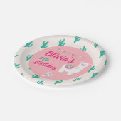 Lama-rosa Pappteller (Schrägansicht)