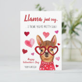 Lama sagen gerade | Valentinstag-Karte Einladung (Stehend Vorderseite)