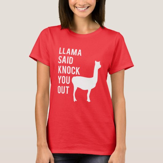 Lama sagte klopfen Sie heraus | Lama-Shirt T-Shirt (Vorderseite)