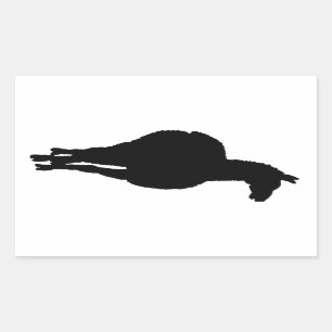Lama-Silhouette (vordere Einfassung) Rechteckiger Aufkleber