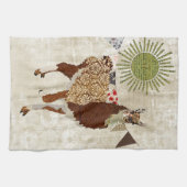 Lama-Sonnenschein-Weiß-Tuch Küchentuch (Horizontal)