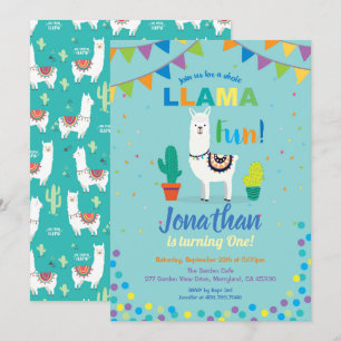 Lama Spaß erste Einladung zum 1. Geburtstag. Türki