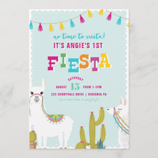 Lama-Spaß-Fiesta-Alpaka-Geburtstags-Einladung Einladung