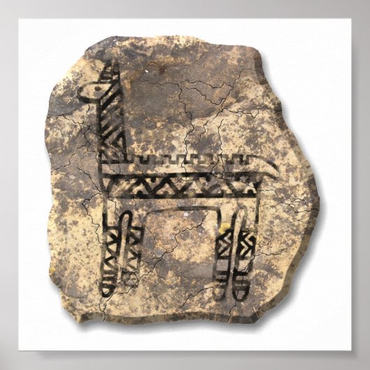 Lama-Stein Poster (Vorne)