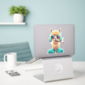 Lama Sticker, schöne klassische Sticker (Laptop auf Schreibtisch)