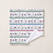 Lama-Streifen-Muster Badhandtuch Set (Waschlappen)
