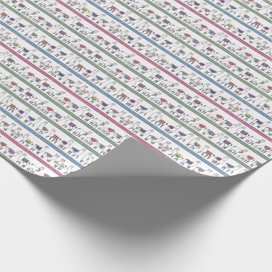 Lama-Streifen-Muster Geschenkpapier (Ecke)