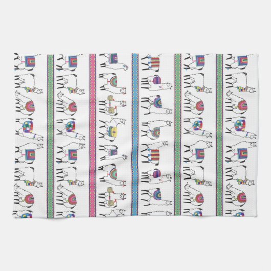 Lama-Streifen-Muster Geschirrtuch (Horizontal)