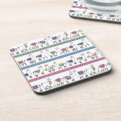 Lama-Streifen-Muster Getränkeuntersetzer (Linke Seite)