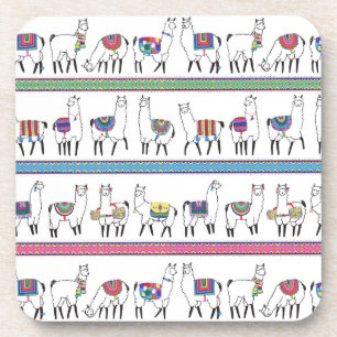 Lama-Streifen-Muster Getränkeuntersetzer